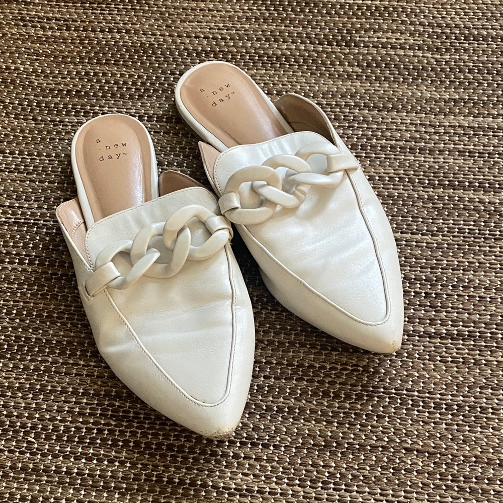 A New Day Cream Chain Detail Mules